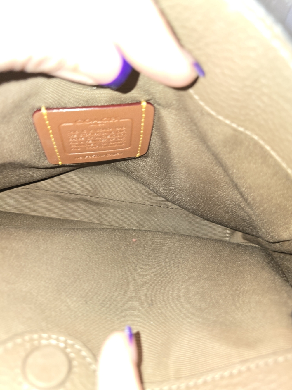 Coach Taupe Pebbled Leather Satchel with Leopard Scarf Accent - Picture 9 of 11